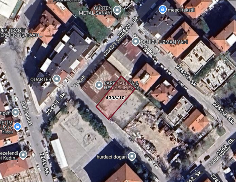 DENİZLİ MERKEZEFENDİ'DE 353 M2 SATILIK ARSA